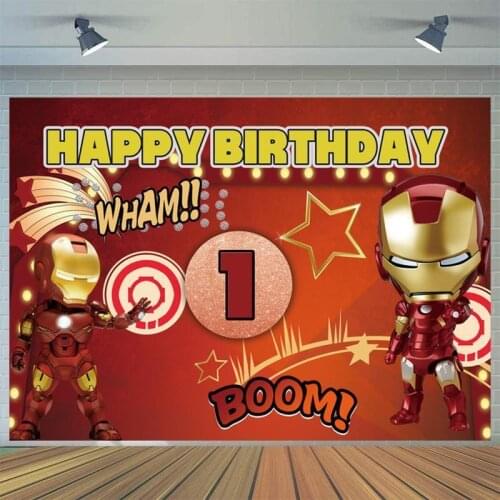 Superhero Machine Action Figure Cartoon Background Boy Birthday Party Decoration Photography Studio Photo Digital Backdrop Cloth