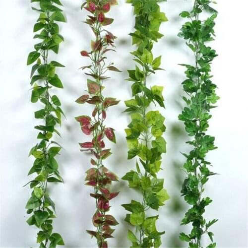 Good Simulation Leaf Rattan Home Party Decor Artificial Plant Wall Hanging Vine Tube Balcony Garden Green Decoration Fake Plant