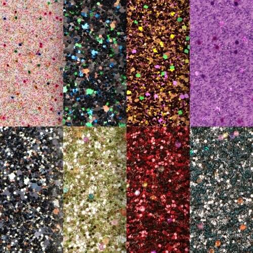 Glitter Faux Leather Sheets Transparent Synthetic Leather Fabric for DIY Earrings Hair Bows Handbags Crafts,1Yc20198