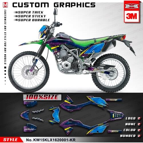 KUNGFU GRAPHICS Dirt Bike Decals Sticker Personalized Vinyl Wrap Kit for KLX150BF KLX150 BF 2016 2017 2018 2019 2020