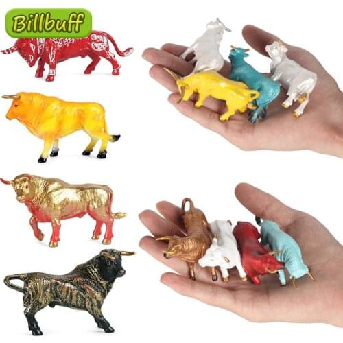 Hot 4Pcs/set Simulation Animal Model Mini Animals Cattle Waste Cattle Ornaments Kids Cognitive Educational Toy for children Gift