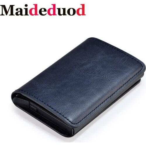 Maideduod 2019 Fashion Credit Card Holder Carbon Fiber Card Holder Aluminum Slim Short Card Holder RFID Blocking Card Wallet