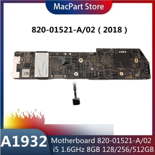 820-01521-A for Apple Macbook Air 13" A1932 Logic Board Motherboard with Touch ID Core i5 1.6 GHz 8GB 128/256GB EMC 3184