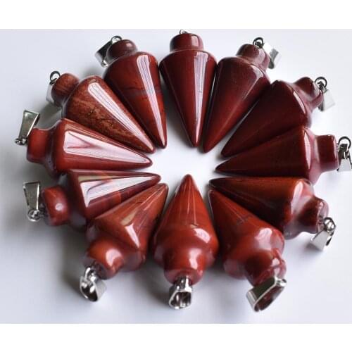 Fashion good quality natural rainbow stone pendulum circular Cone charms Pendants for jewelry making 10pcs/lot wholesale