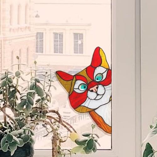 Window Stickers Funny Pet Animal Pattern Self Adhesive Vinyl Wall Decals for Car Home Office Decoration