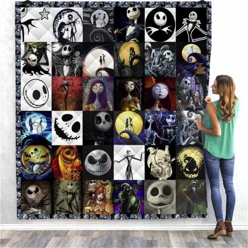 Nightmare Before Christmas 3D Printed Quilt Blanket Kids Adult Bedding Throw Soft Warm Cotton Quilt Droppshiping