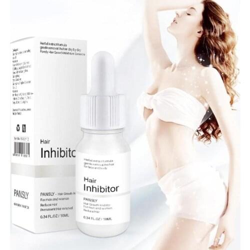 10ml Organic Permanent Hair Growth Inhibitor Oil Removal Painless on Bikini Face Armpit Legs Body Pubic Depilation Serum