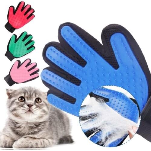 Pet Dog deShedding Tools Cleaning Glove Cat Dog Cleaning Brush Finger Silicone Glove For Dog Scrub Bath Clean Free Shipping