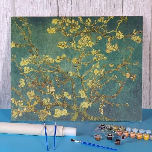 Landscape Famous Vintage Van Gogh The Starry Night Painting By Numbers Package Acrylic Paints 40*50 Canvas s Wholesale