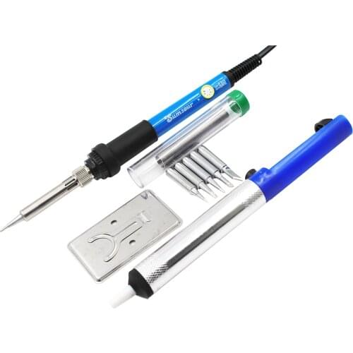 Portable 60W Adjustable Temperature Electric Soldering Iron Rework Station Handle Hot Pencil Welding Repair Tool Kit
