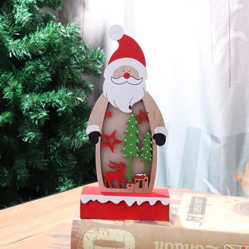 Christmas Decorations Santa Claus Decorations Window Decorations Luminous Wood Decoration Light Wood Color 2021 New Year Gifts