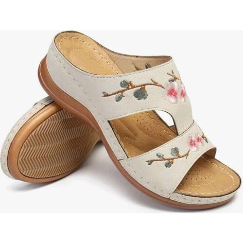 Women Slippers Flower Platform Colorful Ethnic Flat Shoes Summer Women Comfortable Casual Fashion Sandals Female Pantuflas Mujer