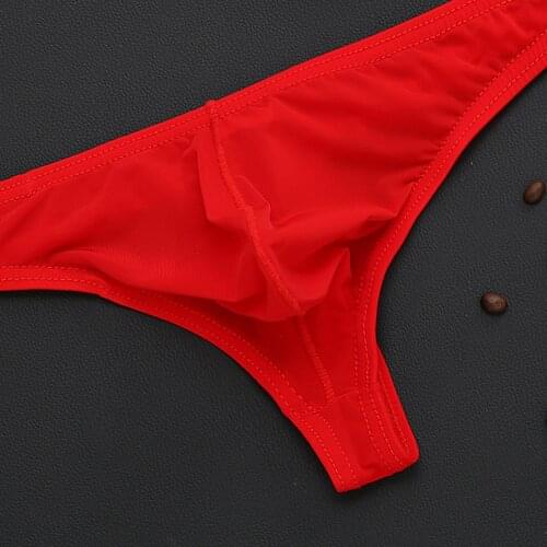 Sexy thong Mens Underwear Panties Sexy-Thong Shorts Raised Underwear Ice Silk T Underwears string mens thong F807
