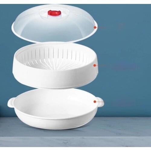 Special steamer for microwave oven hot steamed buns and dumpling steaming box square can add water steamed buns