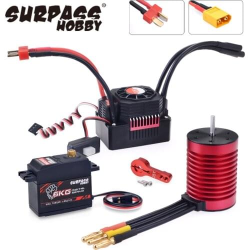 SURPASSHOBBY KK Waterproof Combo F540 3000KV 4370KV 3930KV Brushless Motor 45A ESC 6KG Servo for 1/10 RC Car Tamiya Axial Redcat