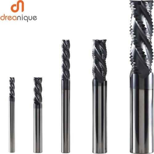 Solid Carbide roughing end mills 4 flute CNC milling cutter bits router bit for metal rough machining 50 hrc 6mm to 20mm sizes