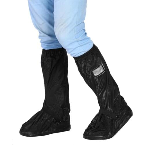 Motorcycle Scooter Bike Cycling Waterproof Non-Slip Shoes Cover for Rainy Snowy Day Black L Adopted premium PVC material foldabl