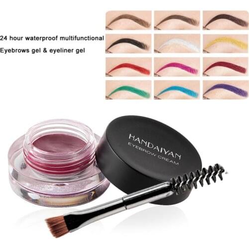 12 Colors Waterproof Eyebrow Cream Sweat-proof Eye Brow Gel Brown High Pigmented Makeup Cejas Postizas TSLM2