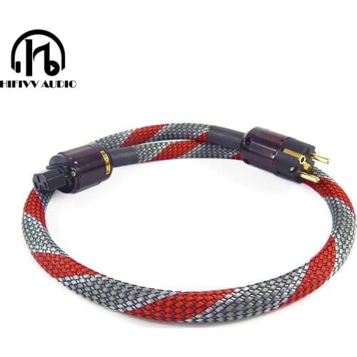 Hi end Power Cable EU Power Cord with Gold-plated European plug for amplifier and player HIFI Audiophile European AC Power line