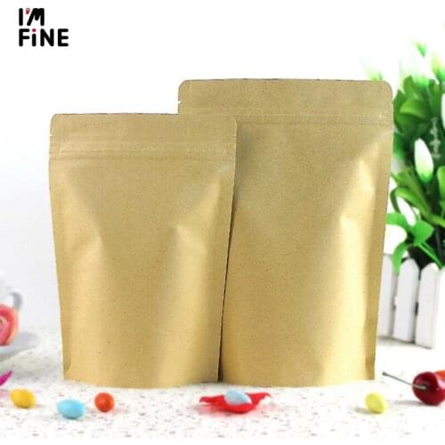 Zip lock Plastic Bag Dried Food Candy Tea Coffe Beans Gift Packaging Hot Sealing Zipper Kraft Foil Bags
