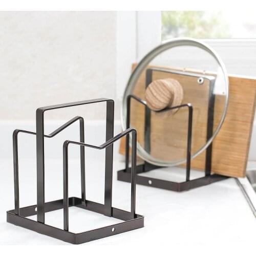 Iron Kitchen Rack Storage Shelf Cutting Board Holder Drain Rack Pot Lid Organizer Tapas Cover Stand Dish Rack Kitchen Organizer