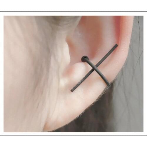Punk Hip-hop Women Geometry Clip Ear Bones C Cross Clamp Earring girls integrate jewelry Man Party Gift