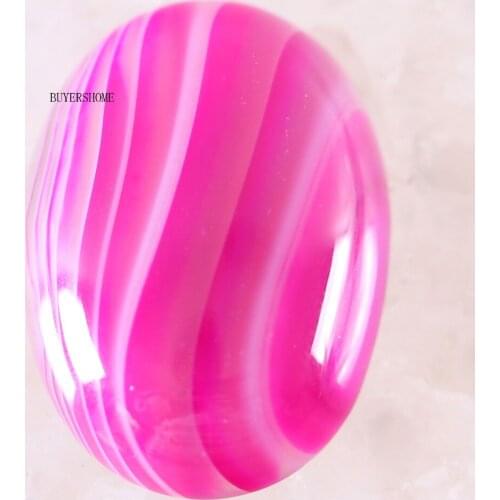 1Pair CAB Cabochon 22x30MM Oval Natural Stone Bead For Making Necklace Bracelet Earrings Rose Red Veins Onyx K535