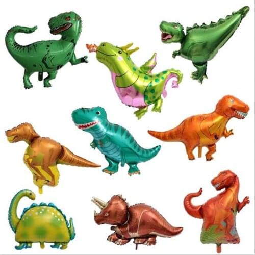 10pcs Raptor Dragon Red Dragon Triceratops Dinosaur Clam Foil Balloon Baby Child Birthday Party Decoration