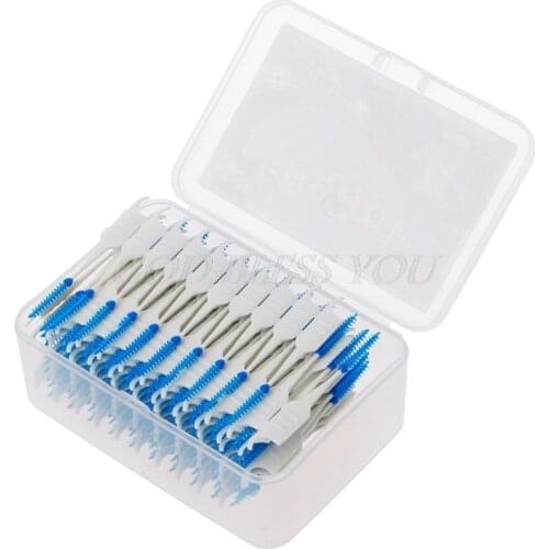 120Pcs Double Floss Head Hygiene Dental Silicone Interdental Brush Toothpick Drop Shipping