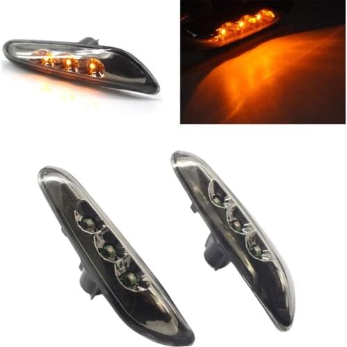 2Pcs Smoke LED Fender Side Marker Light Turn Signal led lights for auto for BMW E82 E36 E39 E83 E84 E88 E46 E90 E91 E92 E93 E60