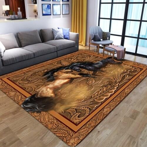 3D horse Carpets Cartoon Animal Floor Area Rug Bedside Kids Play Mats Soft Flannel Memory Foam Rugs Carpets for Home Living Room