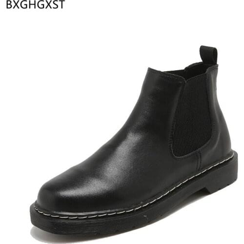 Black Chelsea Boots Men Leather Boots for Men Male 2021 Designer Ankle Boots Fashion Men Casual Shoes Round Toe Zapatos Hombre