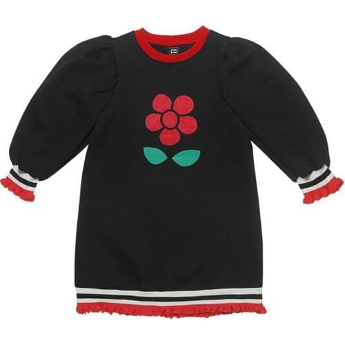 Baby girl flower cotton dress kids casual lantren sleeve cute spring autumn princess dress