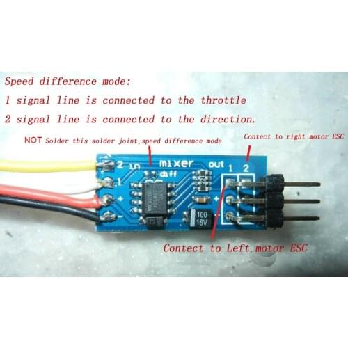 Dual Motor ESC/Regulator Mix Controller Speed Difference Control Module For DIY RC Models V-tail/Delta Wing Airplane/Tank/Boat