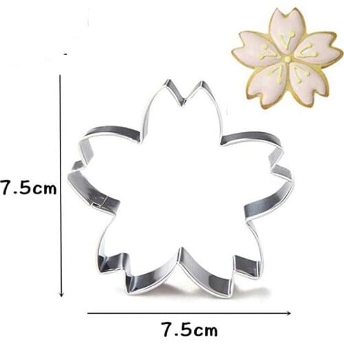 Cherry Blossoms Stainless Steel Cookie Cutter Biscuit Mold Reposteria Fondant Cake Decorating Tools Cupcake Topper
