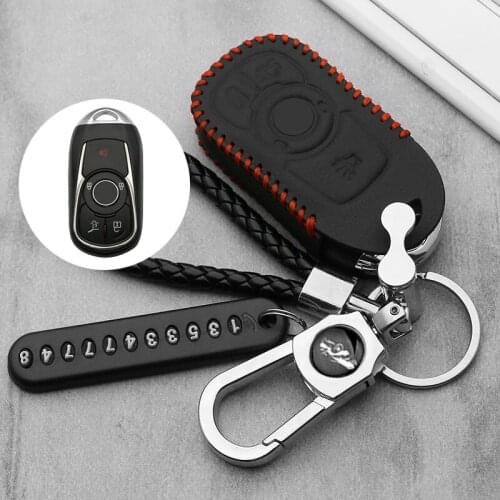 Leather Car Key Case Cover For Opel Astra Zafira Insignia Mokka For Buick Lacrosse Envision Regal Encore Protector Fob Shell