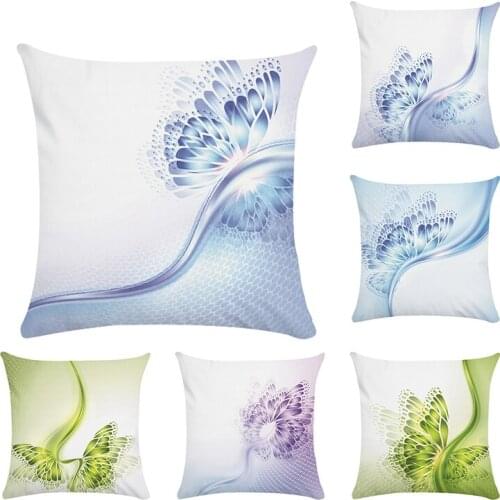 Colorful Water Butterfly Cushion Covers Throw Pillow Cases Decor Dining Chair Pillowcase 45x45cm Decorative Pillows (CR)ZY785