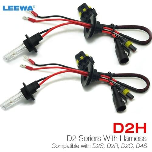 LEEWA 2pcs 35W D2H HID Xenon Light Bulbs Compatible with D2S/D2R/D2C/D4S for Retrofit #CA4489