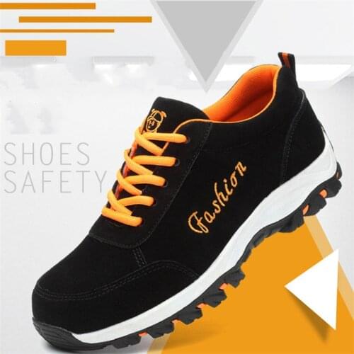 Mens Work Safety Shoes Steel Toe Construction Sneaker Breathable Lightweight Anti-smashing Anti-static Non-slip shoe
