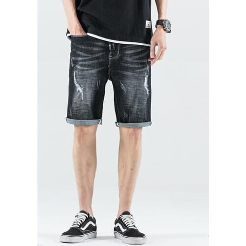 2021 Summer New Mens Stretch Short Jeans Fashion Casual Slim Fit High Quality Elastic Denim Shorts Male Brand Clothes