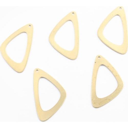 10pcs Raw Brass Fashion Triangle Charms Pendant Hollow Earrings Charms For Handmade Earrings Jewelry Findings Making
