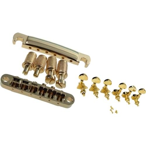 Roller Saddle Bridge Taiiece+3L3R Enclosed Tuning Pegs Machine Heads