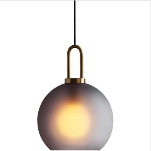 Nordic Simple Designer Glass Ball Pendant Lights Led E27 Modern Hanging Lamp Dining Room Shop Restaurant Bedroom Bedside Study