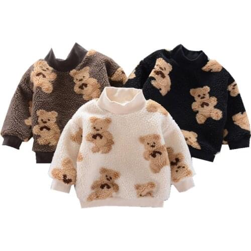 Warm winter clothes Thickened flannel Toddler Boys Girls Coat Thick plush T-shirts Autumn Newborn clothing Childs Warm clothing