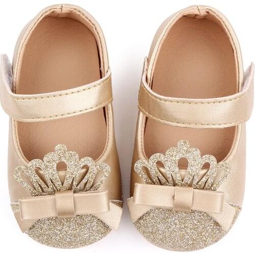 TELOTUNY shoes for baby Newborn Toddler Kids Girls Cute PU Crown Leather Shoes Soft Sole Hook&loop First Walking Princess Shoes