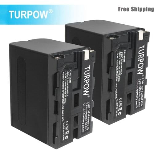 Turpow 7.2V 8700mAh NP-F960 Camera Battery For Sony NP F960 F970 NP-F770 F550 CCD-TRV58 TRV110K TRV26E HVR-Z1 V1J Battery L50