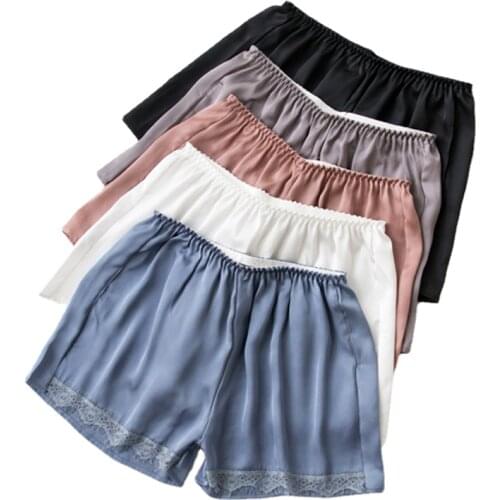 2020 Plus Size Satin Kitten Silky Elastic Waist Women Men Home Sleep Tracksuit Bottom Short Pants Pajama Nightwear Shorts