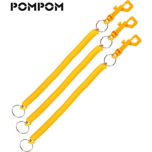 3PCS Retractable Spring Coil Key Chains For outdoor activities Spring Coil Stretch lanyards Fashion Yellow Key chains Jewelry