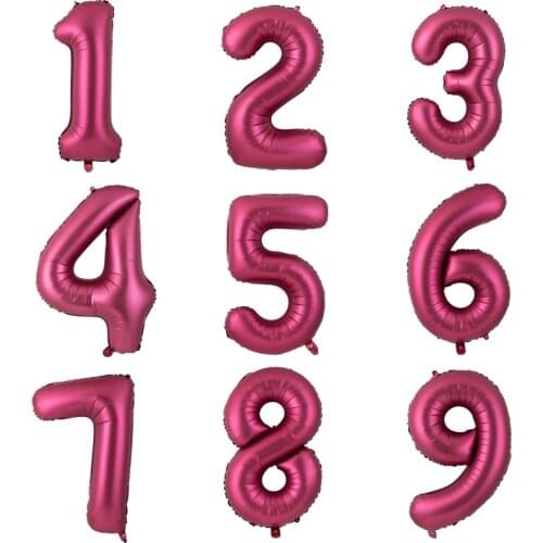 40inch Giant Wine Red Foil Balloons Number 0 1 2 3 4 5 6 7 8 9 Years Birthday Party Decorations Anniversary Large Figures Globos
