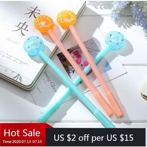 40 PCs Korean Edition Stationery New Cute Double-sided Doughnut Neutral Pen Pen Candy Color Signature Pen